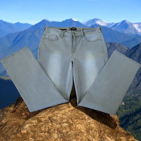 NYDJ Marilyn Straight Women’s Lift Tuck Gray 5 Pocket Design Jeans Size 12 - Picture 1 of 7